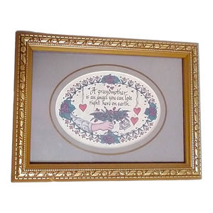 90's Vintage Grandmother Angel 4x6 Framed Print Lynn Norton Parker Signed